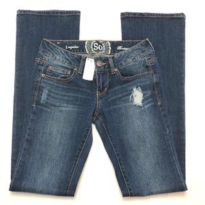 So Regular Juniors Bootcut Distressed Jeans Size 1